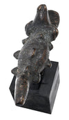 African Cast Bronze Crocodile Figure with Hollow Belly Cavity