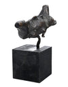 African Cast Bronze Crocodile Figure with Hollow Belly Cavity