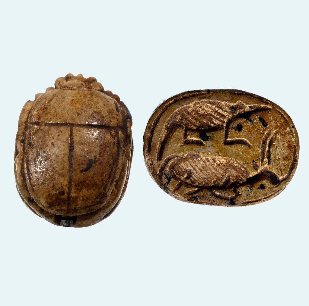 Egyptian Hyksos Tan Steatite Design Class Scarab
