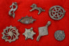 Eight Ancient Romano-British  Bronze Brooches/ Fibula in Case