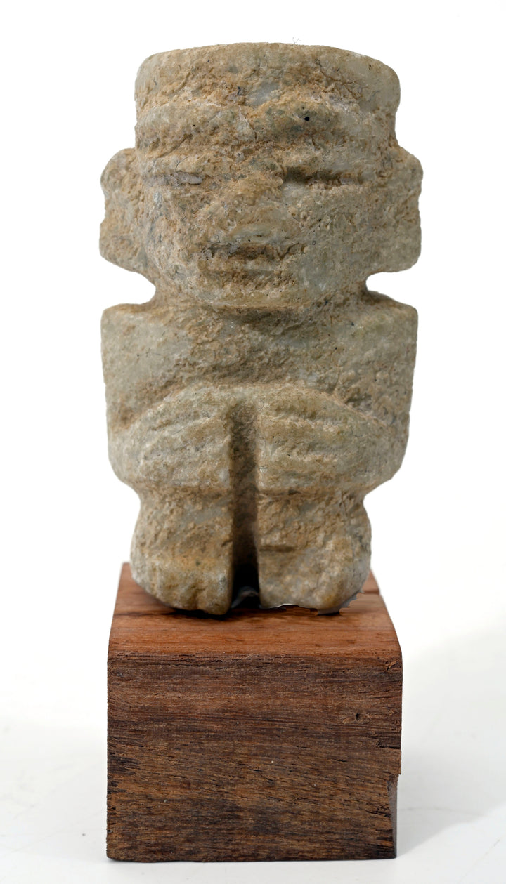 Pre-Columbian Mixtec Carved Greenstone Amuletic Pinata Figure