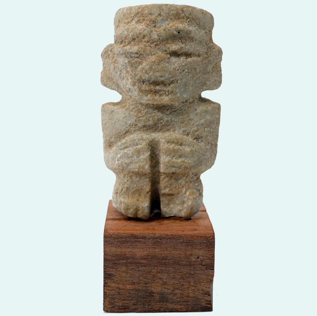Pre-Columbian Mixtec Carved Greenstone Amuletic Pinata Figure