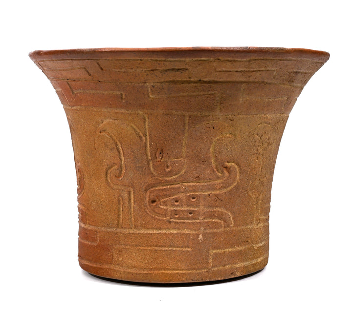 Pre-Columbian Chavin Deity Incised Ritual Vessel