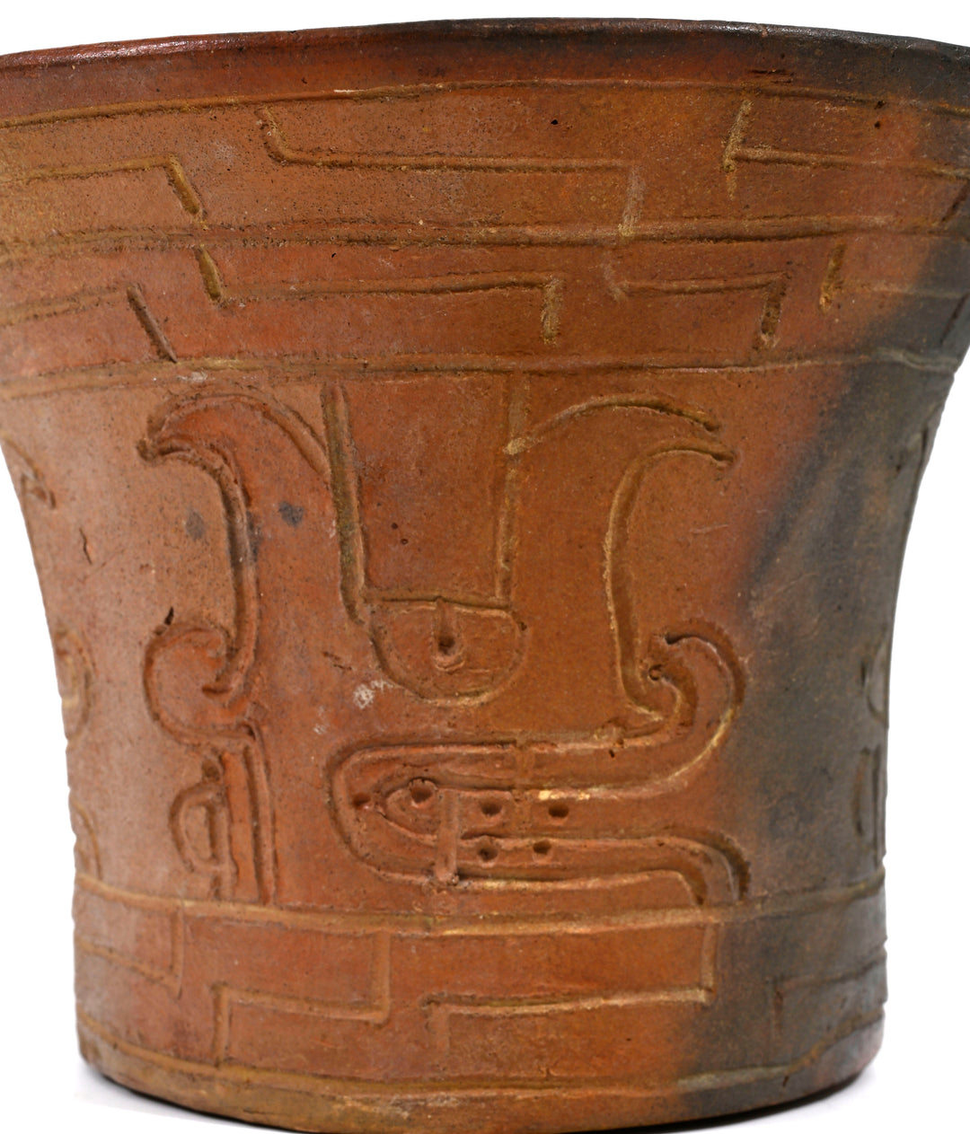 Pre-Columbian Chavin Deity Incised Ritual Vessel
