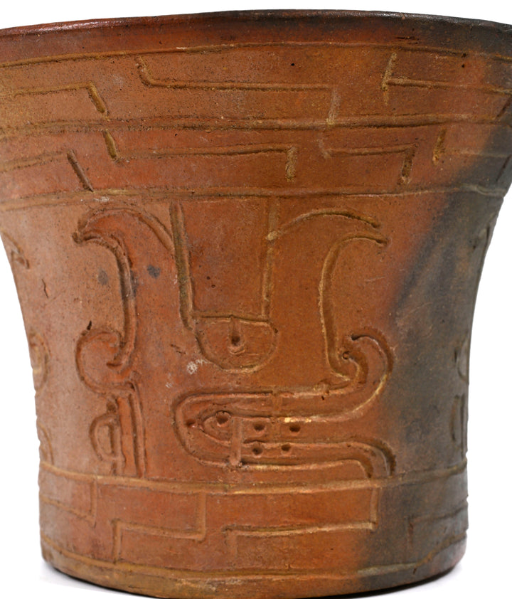Pre-Columbian Chavin Deity Incised Ritual Vessel