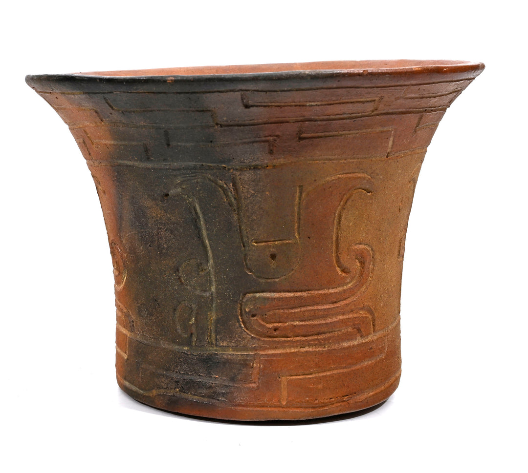 Pre-Columbian Chavin Deity Incised Ritual Vessel
