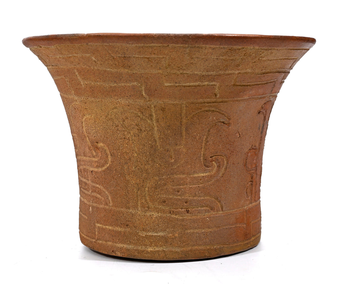 Pre-Columbian Chavin Deity Incised Ritual Vessel