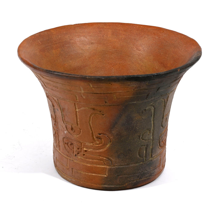 Pre-Columbian Chavin Deity Incised Ritual Vessel