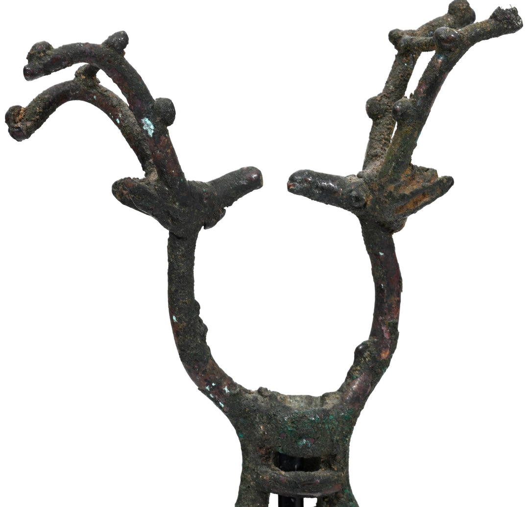 Ancient Luristan Bronze Openwork Heraldic Finial