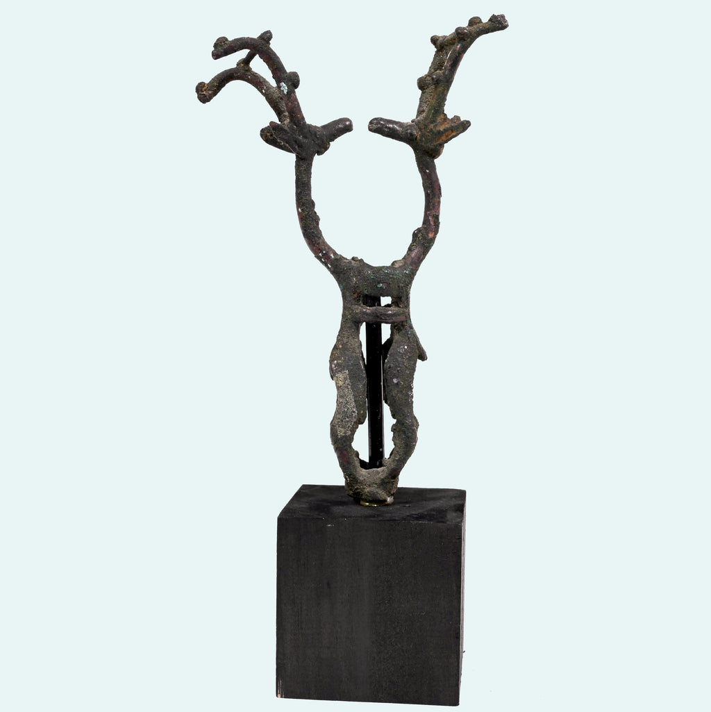 Ancient Luristan Bronze Openwork Heraldic Finial