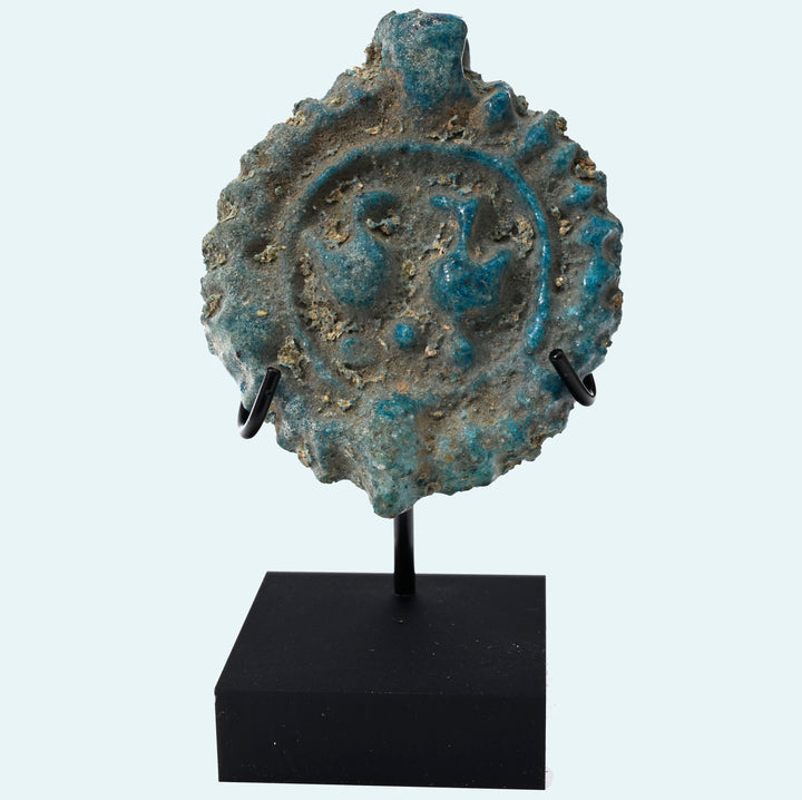 Persian Blue Frit Circular Bird Pendant