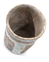 Maya Ceramic Cylinder Vessel with Stucco Decoration and Incised Glyphs