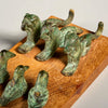 Italic Group of four Small Bronze Felines and Four Birds