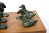 Italic Group of four Small Bronze Felines and Four Birds