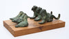 Italic Group of four Small Bronze Felines and Four Birds