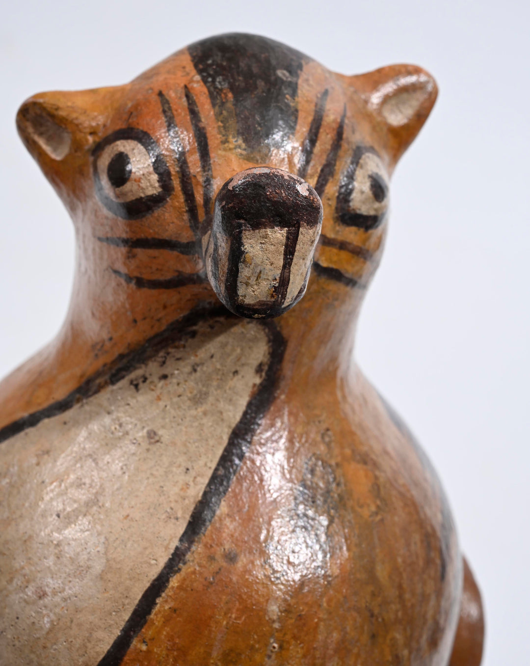 Pre-Columbian Nazca Polychrome Pottery Feline Effigy Vessel