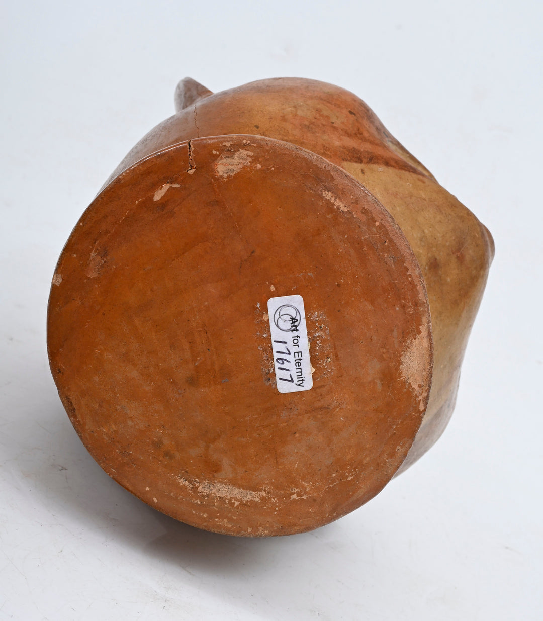 Moche Pottery Feline Headed Stirrup Vessel