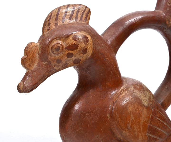 Moche Pottery Bird Formed Stirrup Vessel