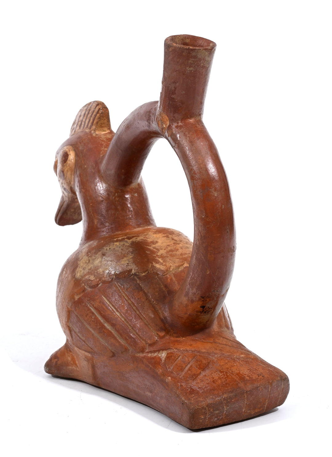 Moche Pottery Bird Formed Stirrup Vessel