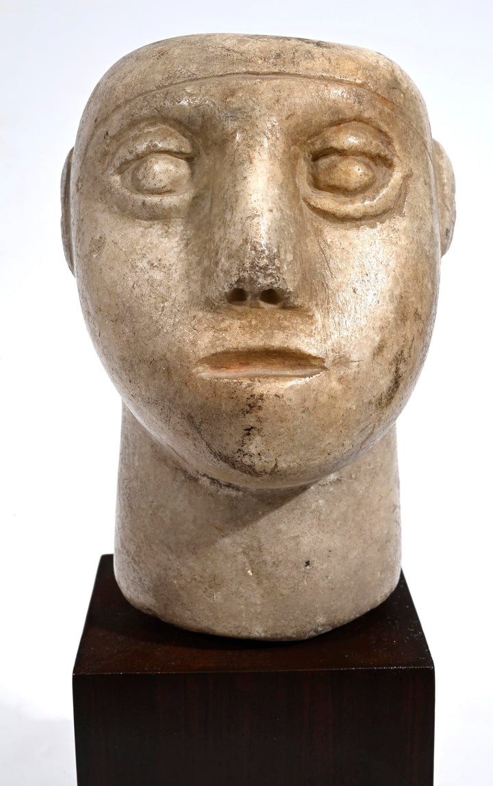 Ancient South Arabian Marble Votive Head