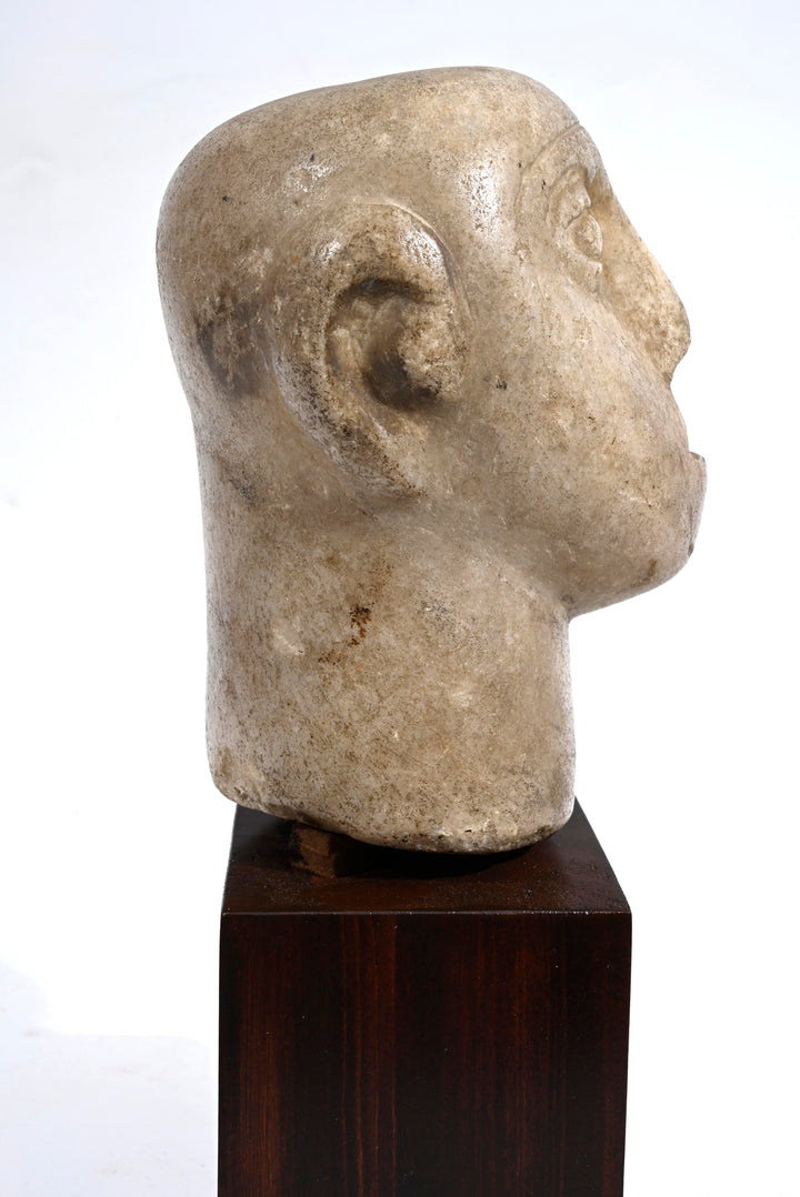 Ancient South Arabian Marble Votive Head