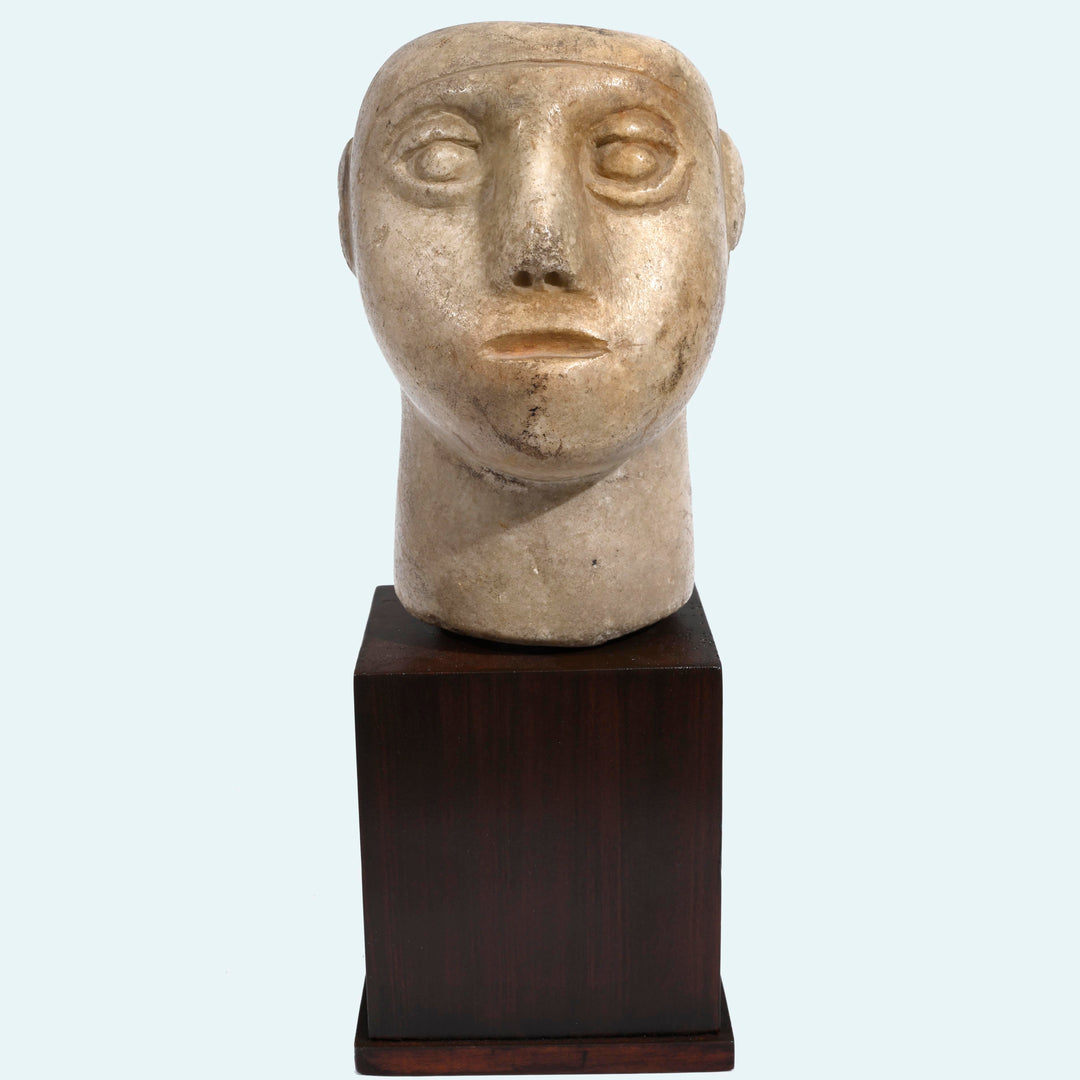 Ancient South Arabian Marble Votive Head