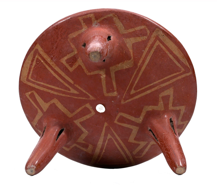 Chupicuro Pottery Bi-Chrome Ceremonial Tripod Vessel