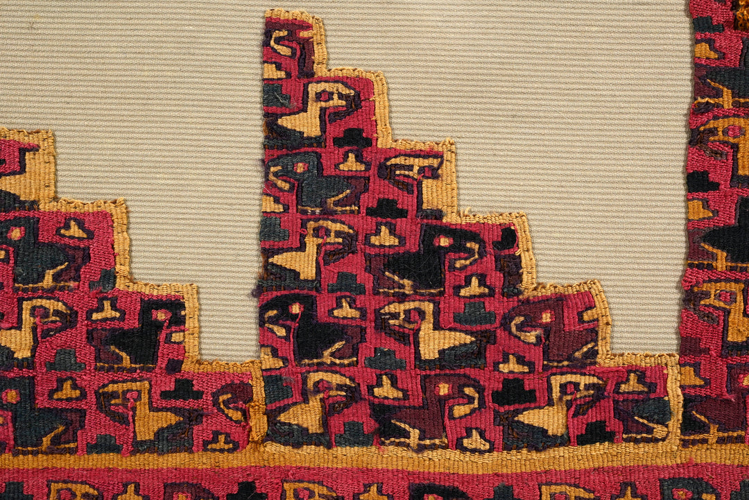 Chimú Textile Panel with Stepped Bird Rows