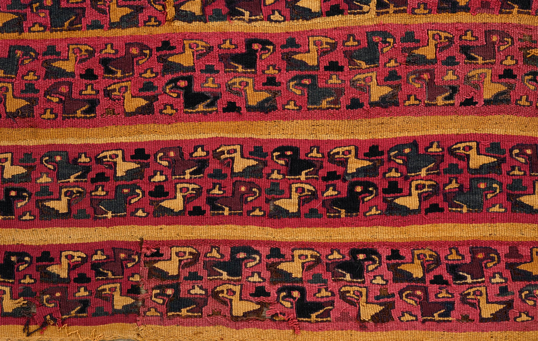 Chimú Textile Panel with Stepped Bird Rows