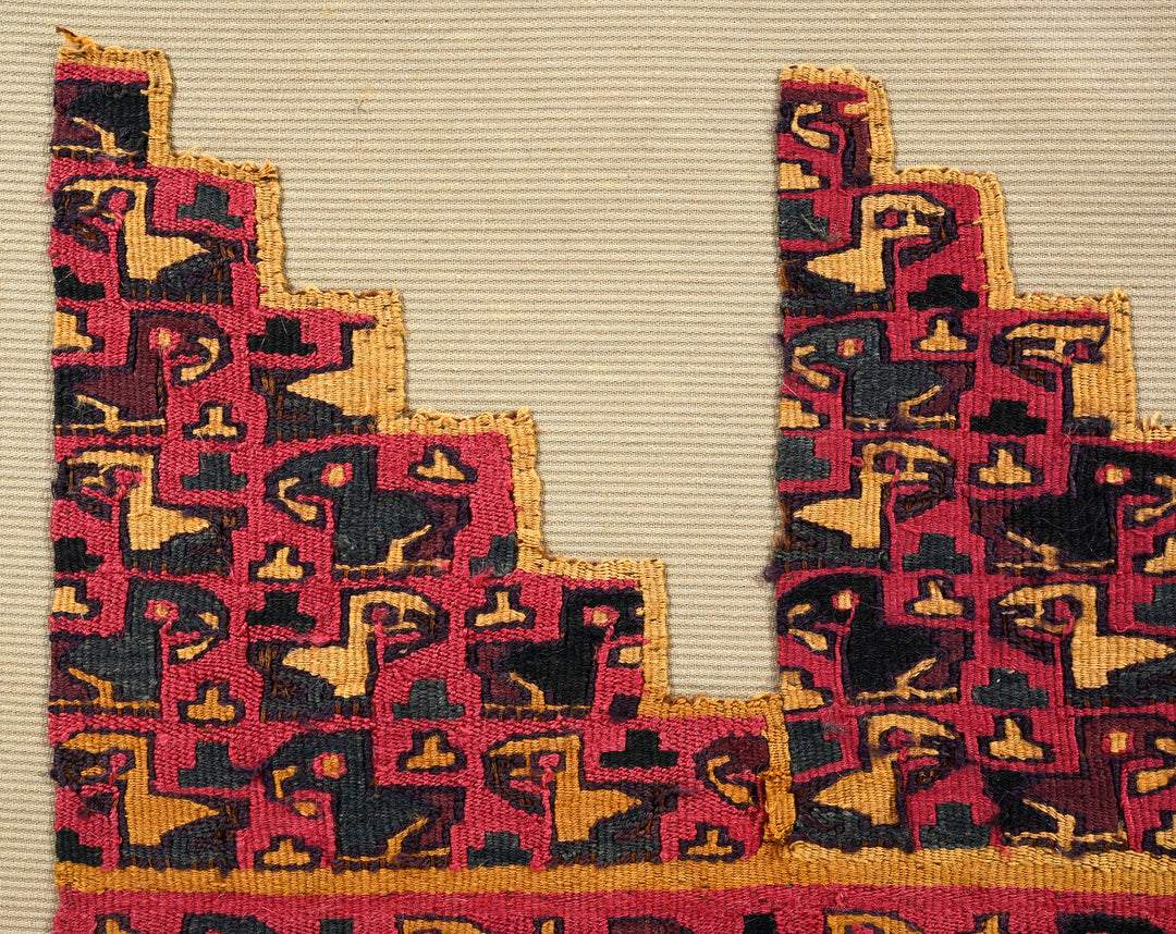 Chimú Textile Panel with Stepped Bird Rows