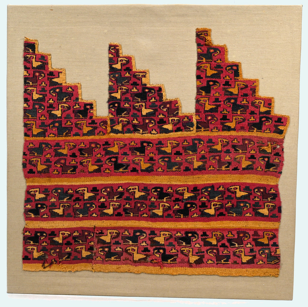 Chimú Textile Panel with Stepped Bird Rows