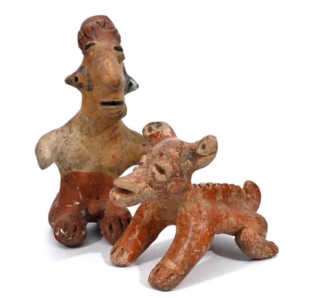 Pre-Columbian Jalisco Male Figure with Dog