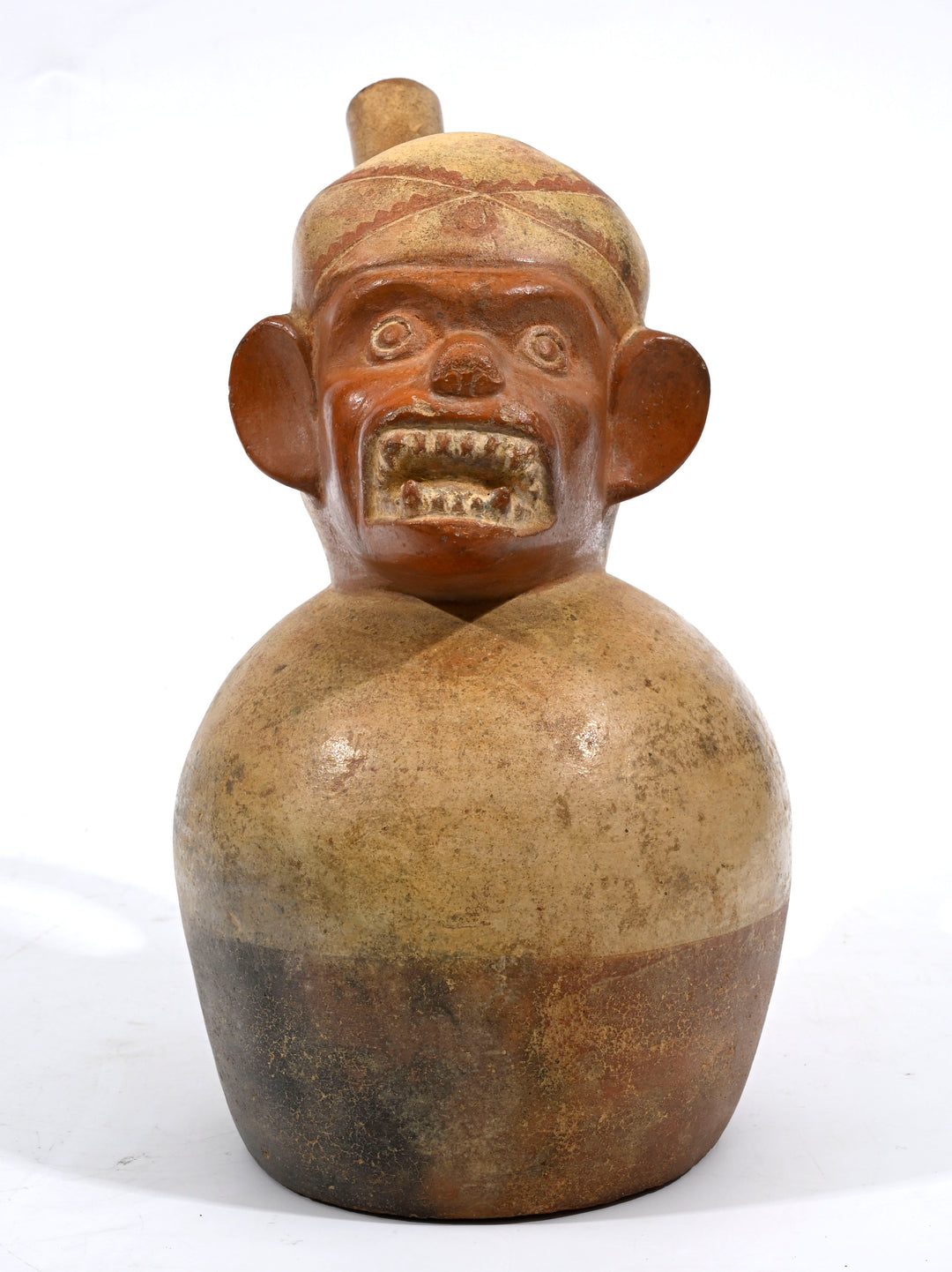 Moche Pottery Monkey God Stirrup Vessel