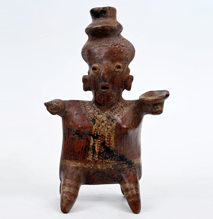 Nayarit Seated Female Figure with Lobed Jar