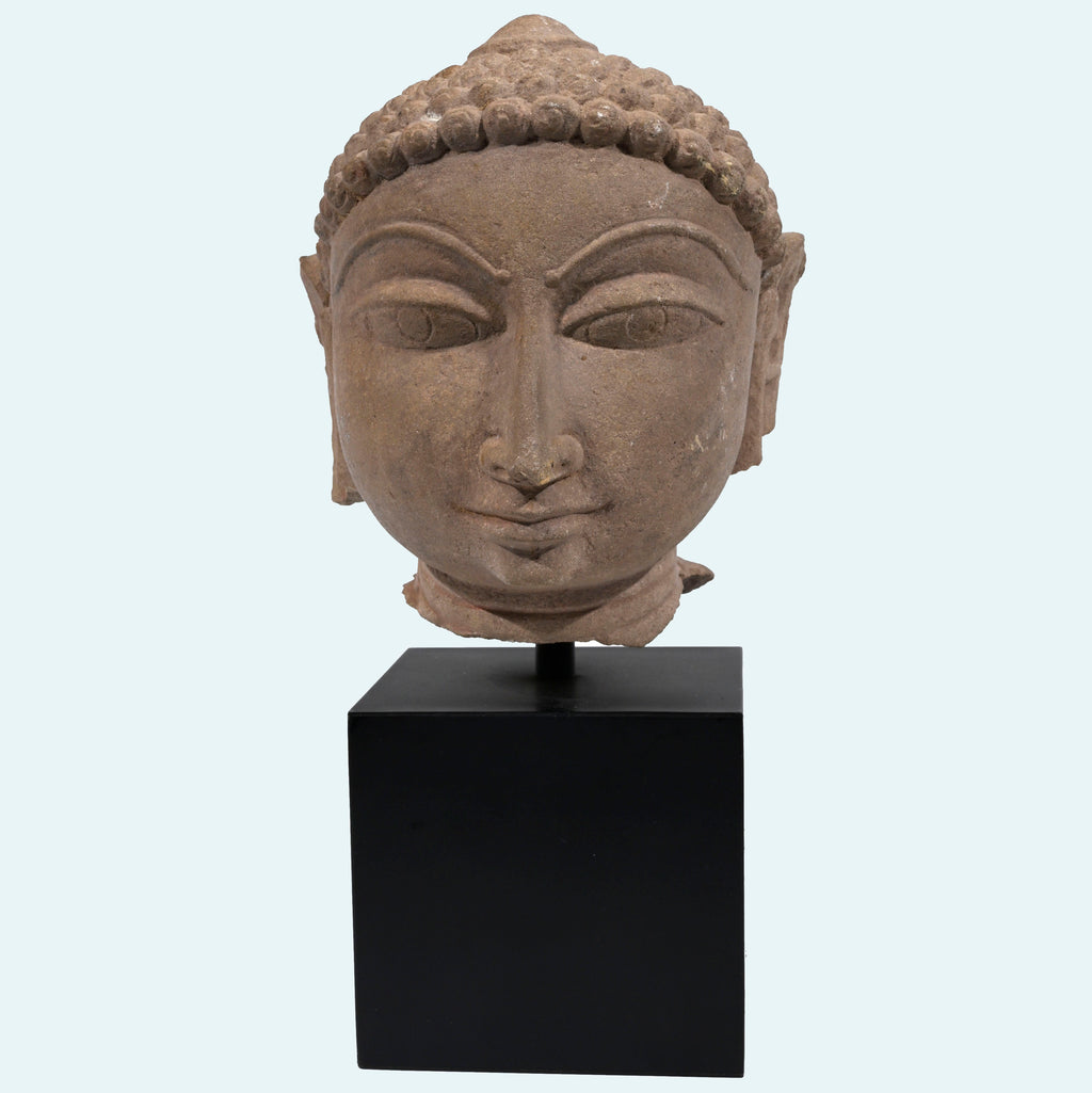 Beautiful Indian Sandstone Head of a Jina Tirthankara