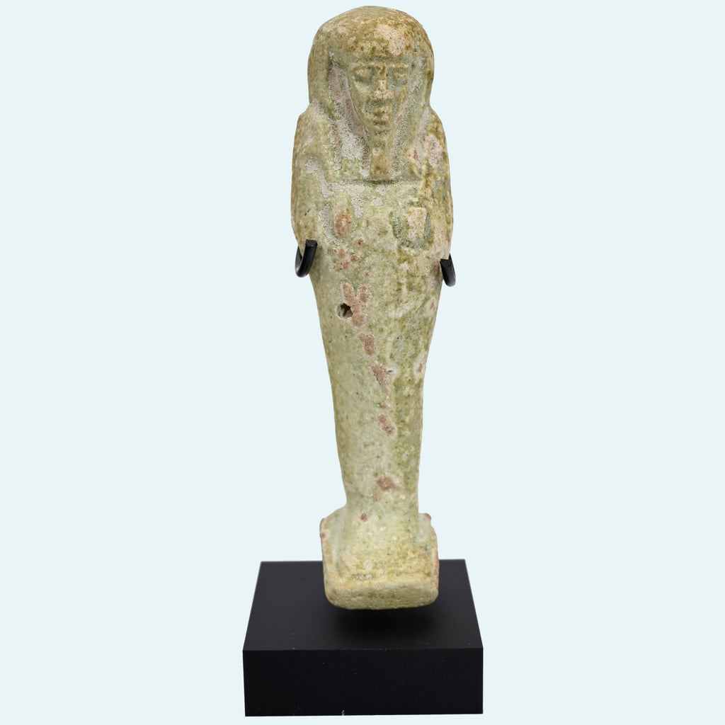 Egyptian Faience Inscribed Servant Figure Ushabti for Tchefnen