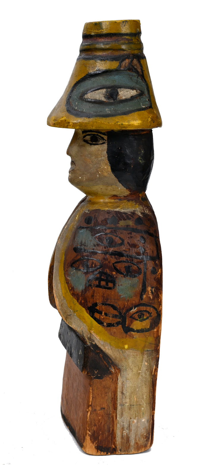 Northwest Coast Painted Wood Shaman