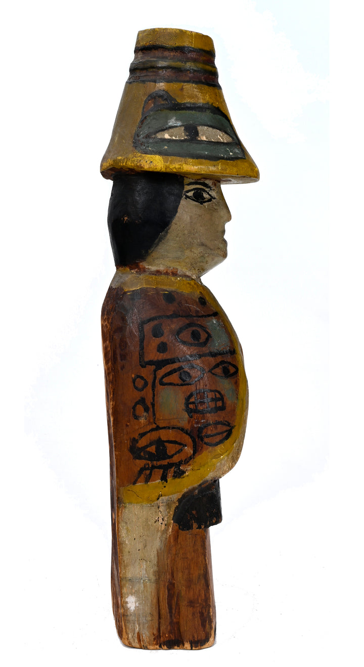 Northwest Coast Painted Wood Shaman