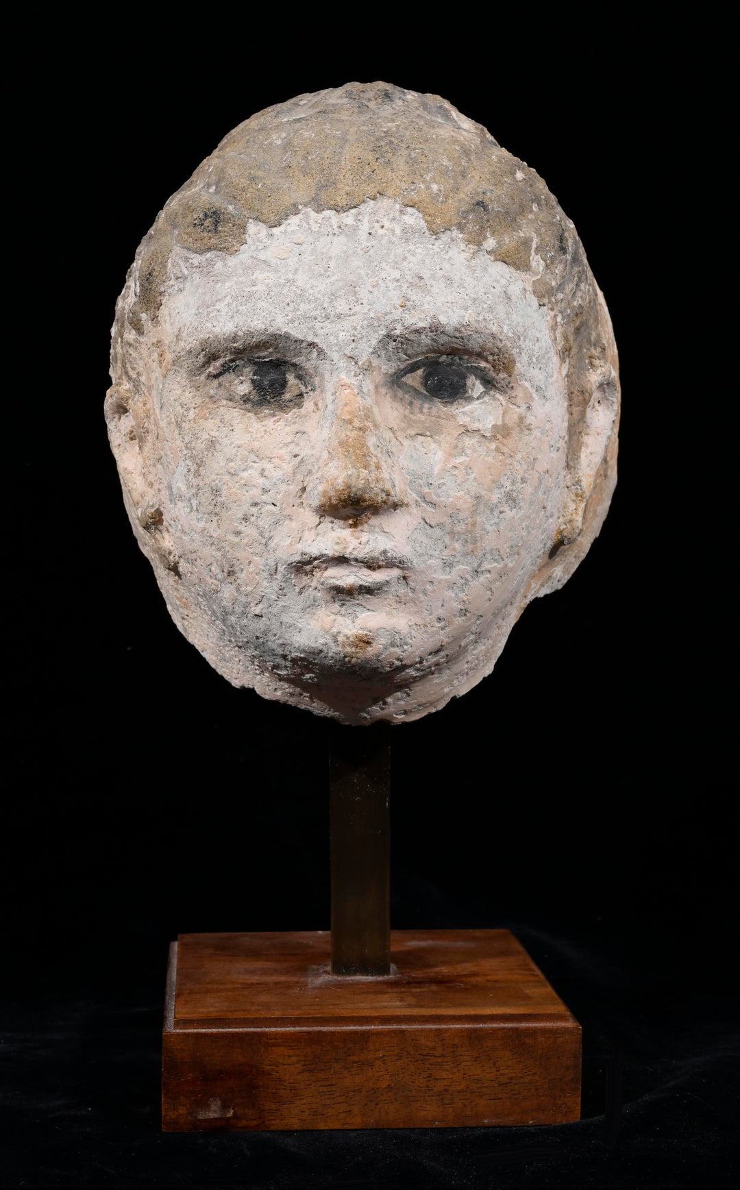 Roman Egyptian Painted Plaster Mummy Mask