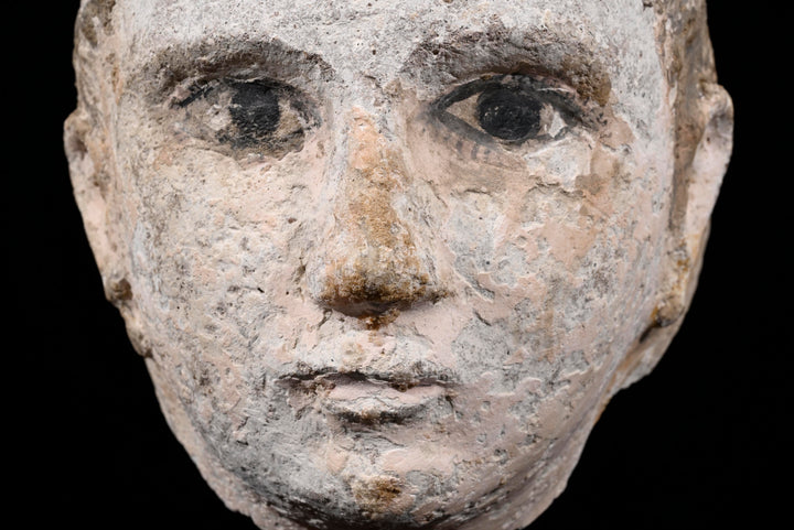 Roman Egyptian Painted Plaster Mummy Mask