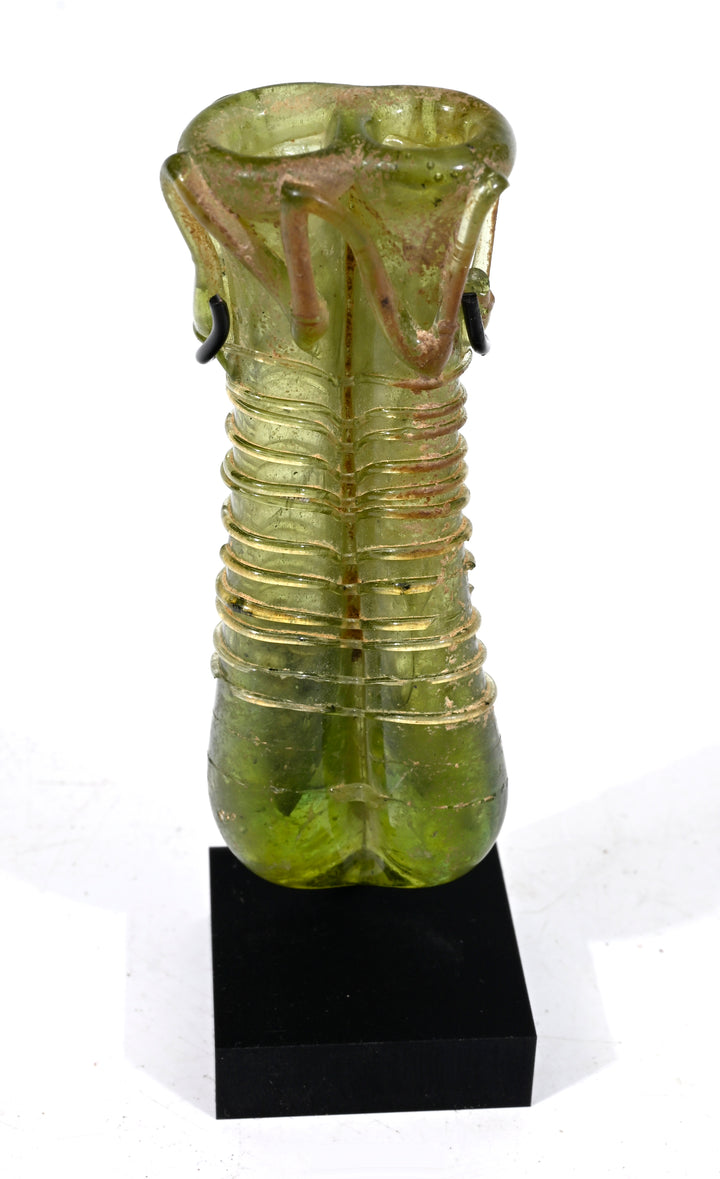 Roman Green Glass Double Chambered Unguentarium