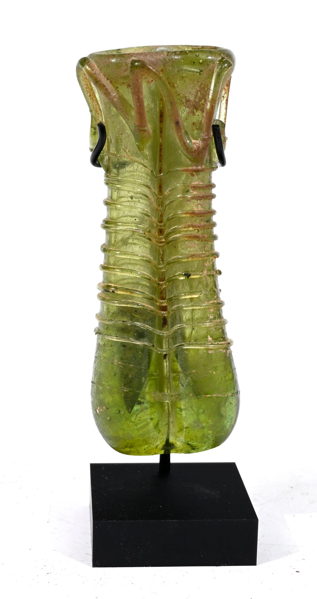 Roman Green Glass Double Chambered Unguentarium
