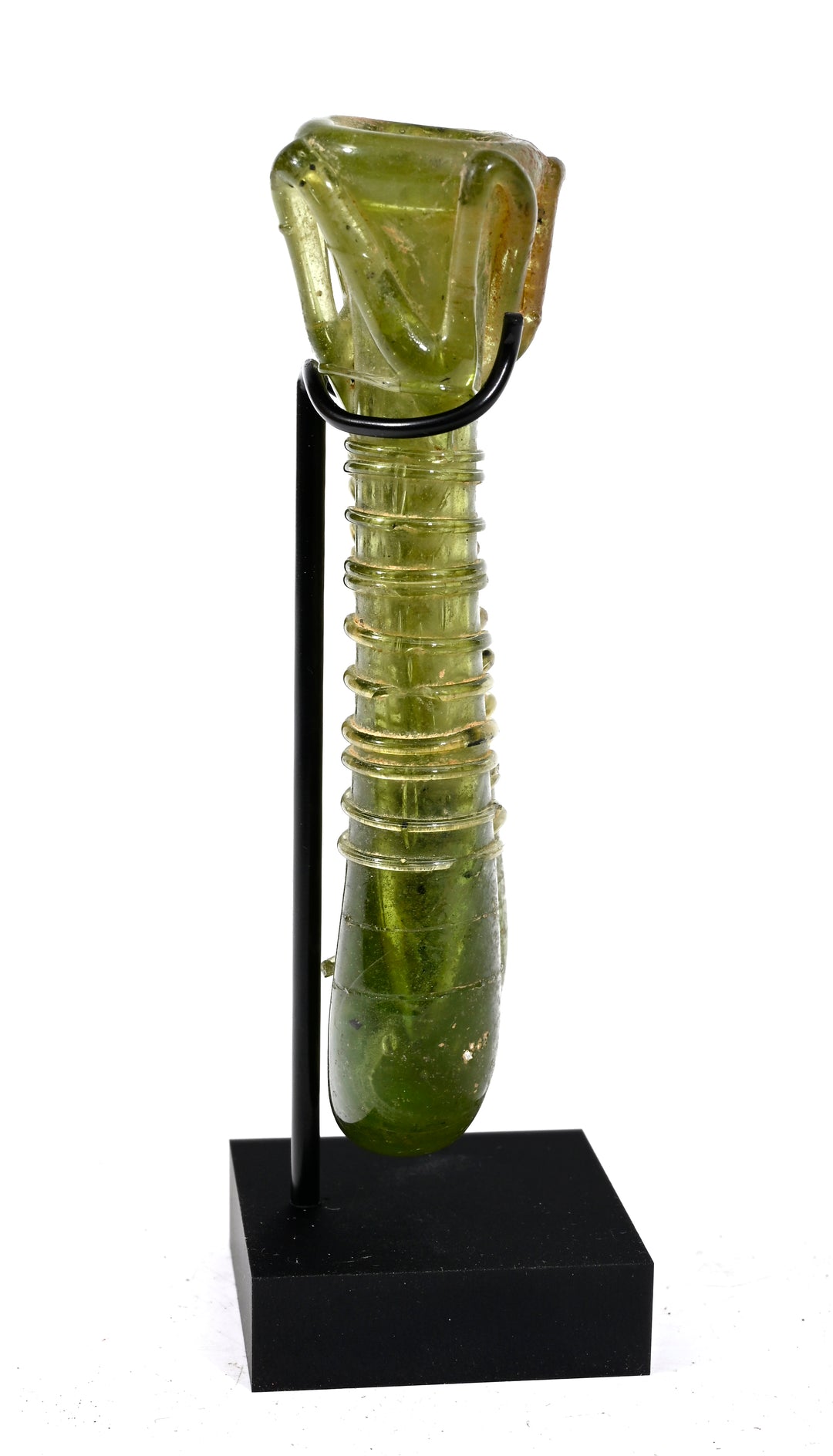 Roman Green Glass Double Chambered Unguentarium