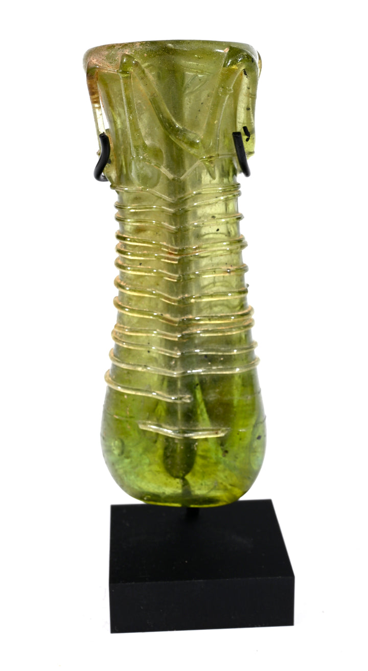 Roman Green Glass Double Chambered Unguentarium