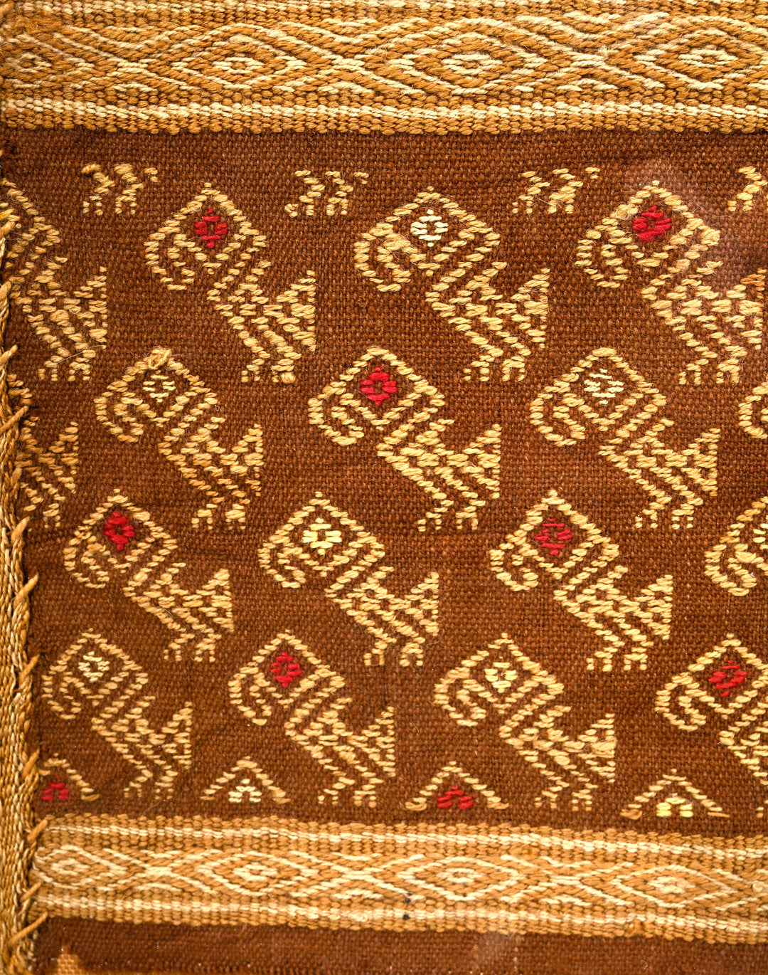 Framed Chimú Textile Panels with Bird Motifs