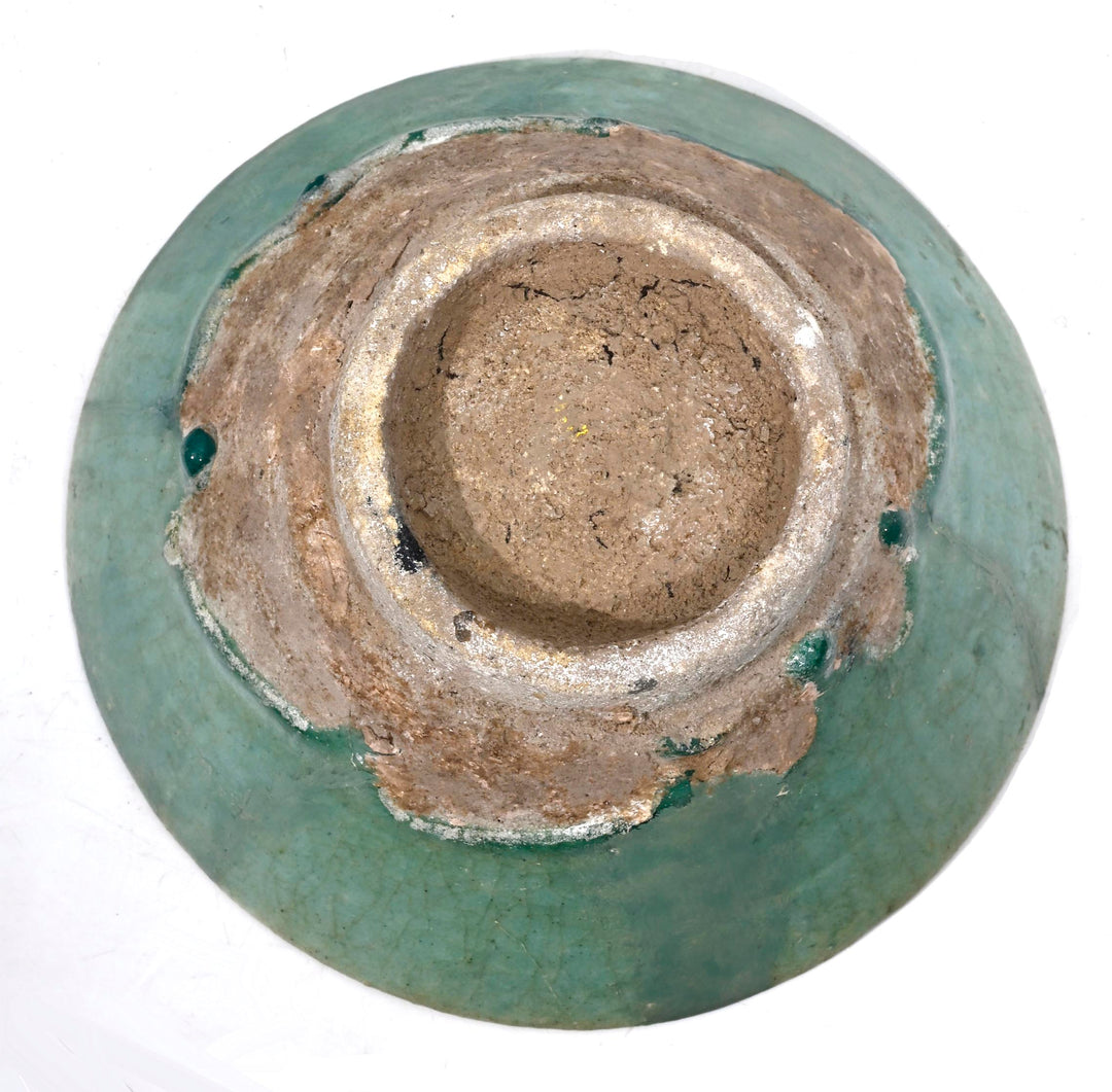 Kashan Turquoise-Glazed Bowl with Black Decoration