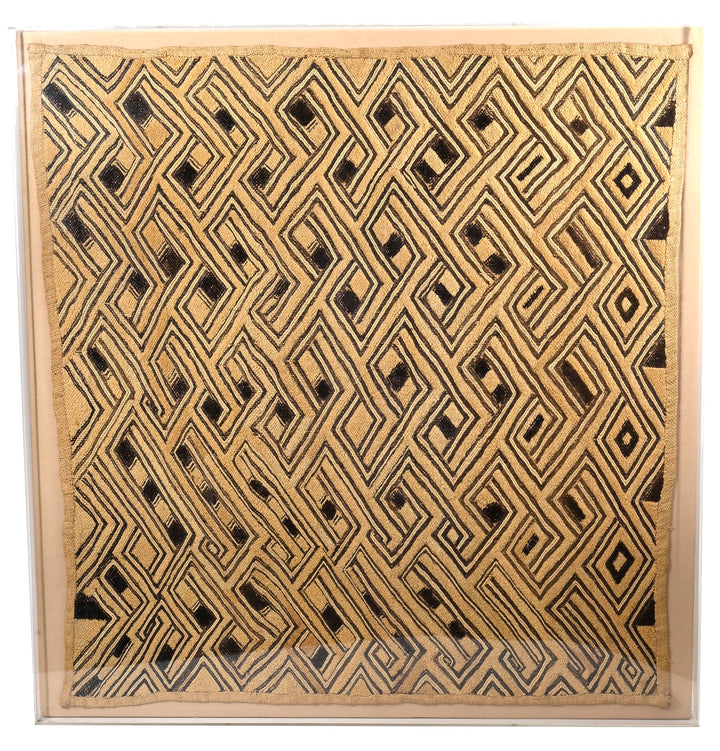 Kuba Raffia Cut-Pile "Kasai Velvet" Textile Panel