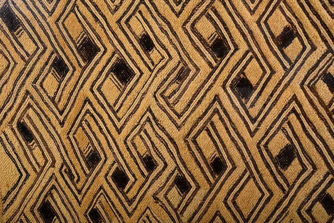 Kuba Raffia Cut-Pile "Kasai Velvet" Textile Panel