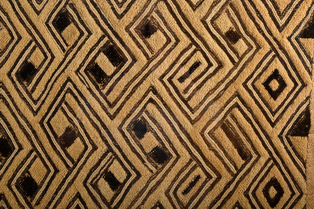 Kuba Raffia Cut-Pile "Kasai Velvet" Textile Panel