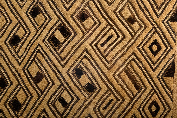 Kuba Raffia Cut-Pile "Kasai Velvet" Textile Panel